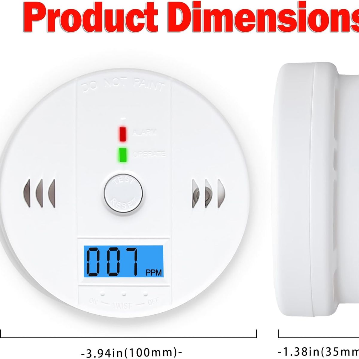 ATURE - 3pcs Alarma Detector De Gas Y Humo Monoxido De Carbono