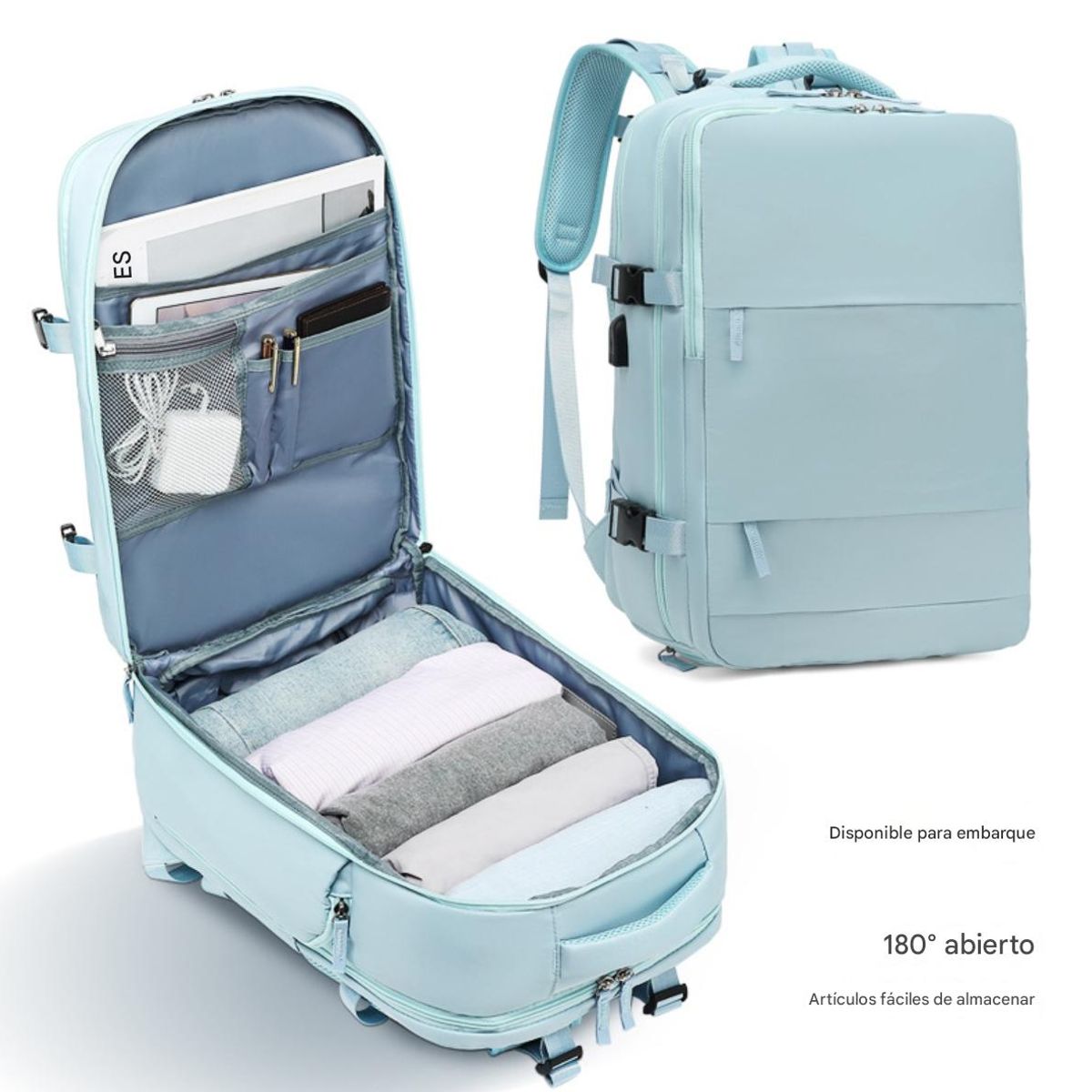 ATURE - Mochila De Viaje Avión Aprobado Gran Capacidad 40l