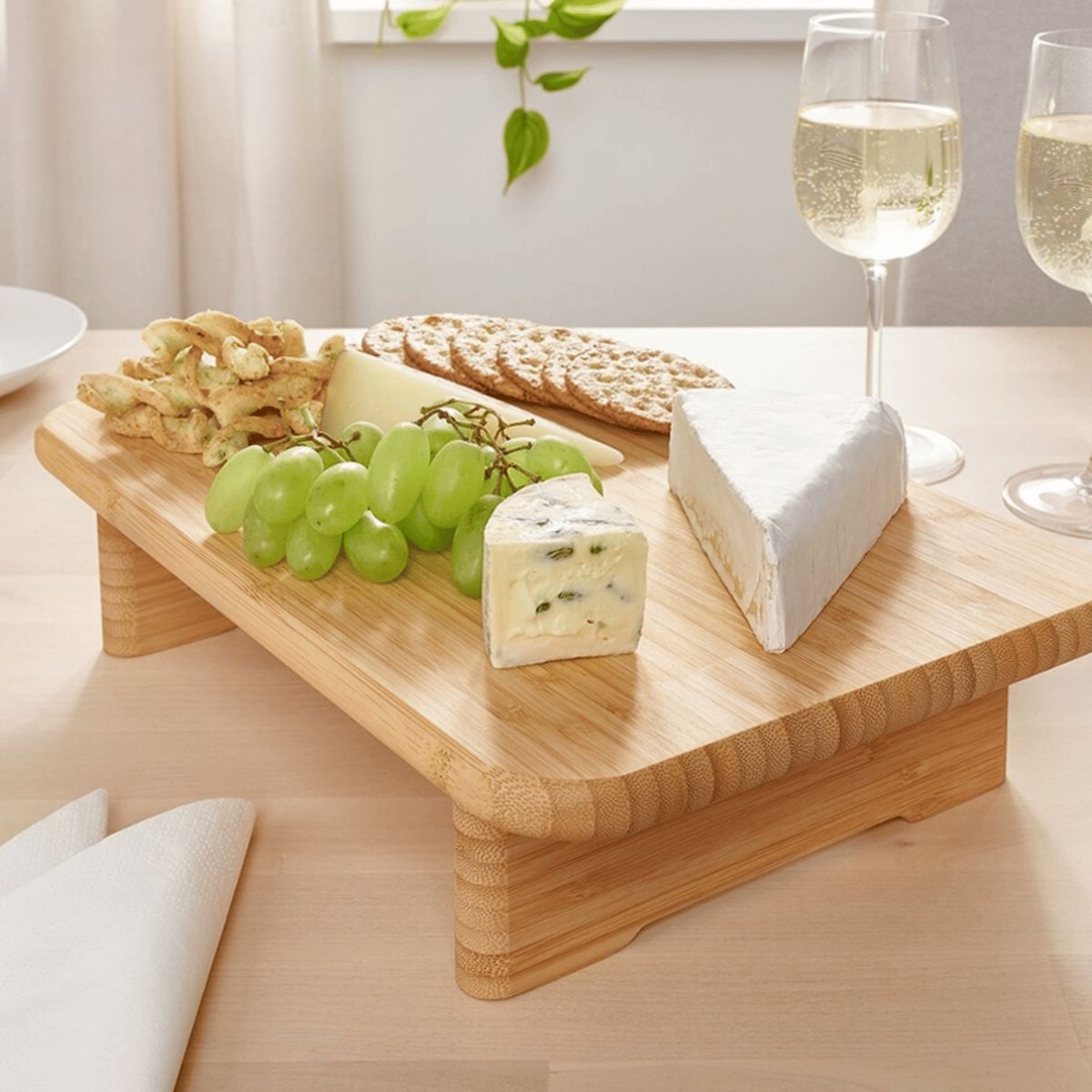 HOMESTAR - Tabla de Cortar Servir Cheeseboard Bambú Elevada