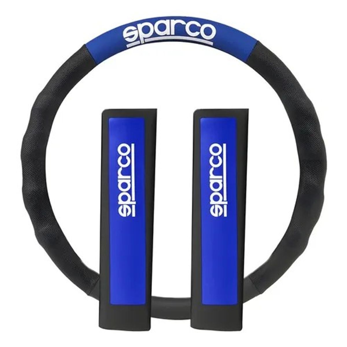 SPARCO - CUBRE VOLANTE Y CINTURON AZUL CON NEGRO SPC1111 SPARCO