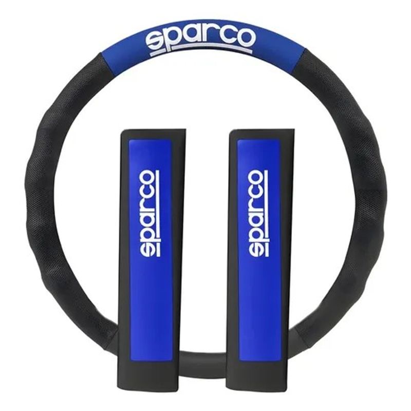 SPARCO - CUBRE VOLANTE Y CINTURON AZUL CON NEGRO SPC1111 SPARCO