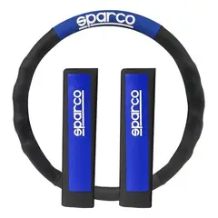 SPARCO - CUBRE VOLANTE Y CINTURON AZUL CON NEGRO SPC1111