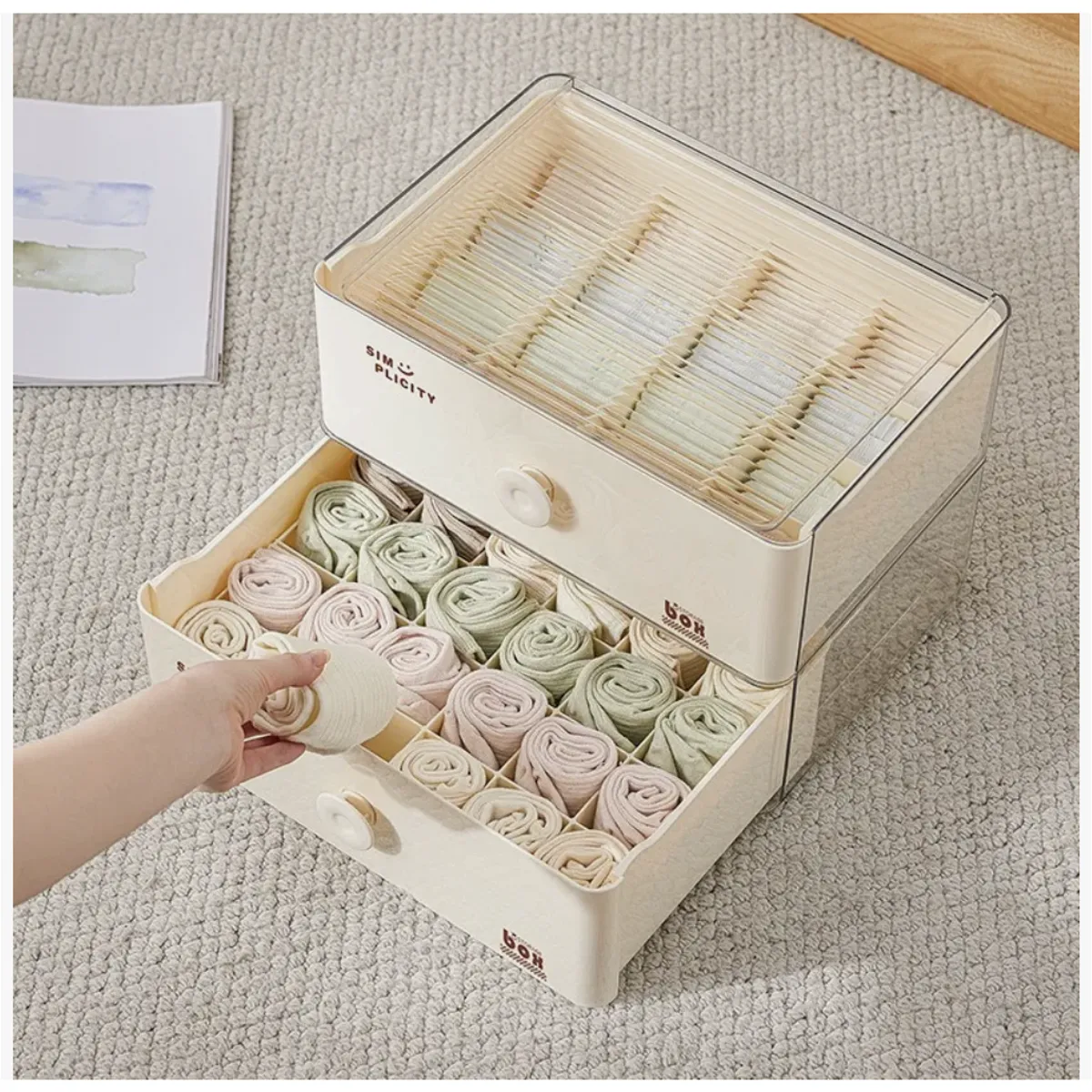 HOMER DESIGN - Caja Organizador De closet Ropa Interior Aplicable 24 division