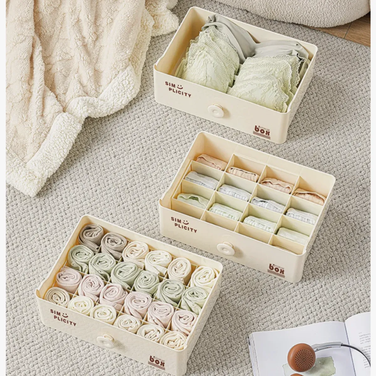 HOMER DESIGN - Caja Organizador De closet Ropa Interior Aplicable 24 division