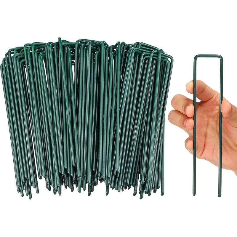 ATURE - 100pcs Estacas Jardín Grapas Paisajísticas Galvanizadas 15cm