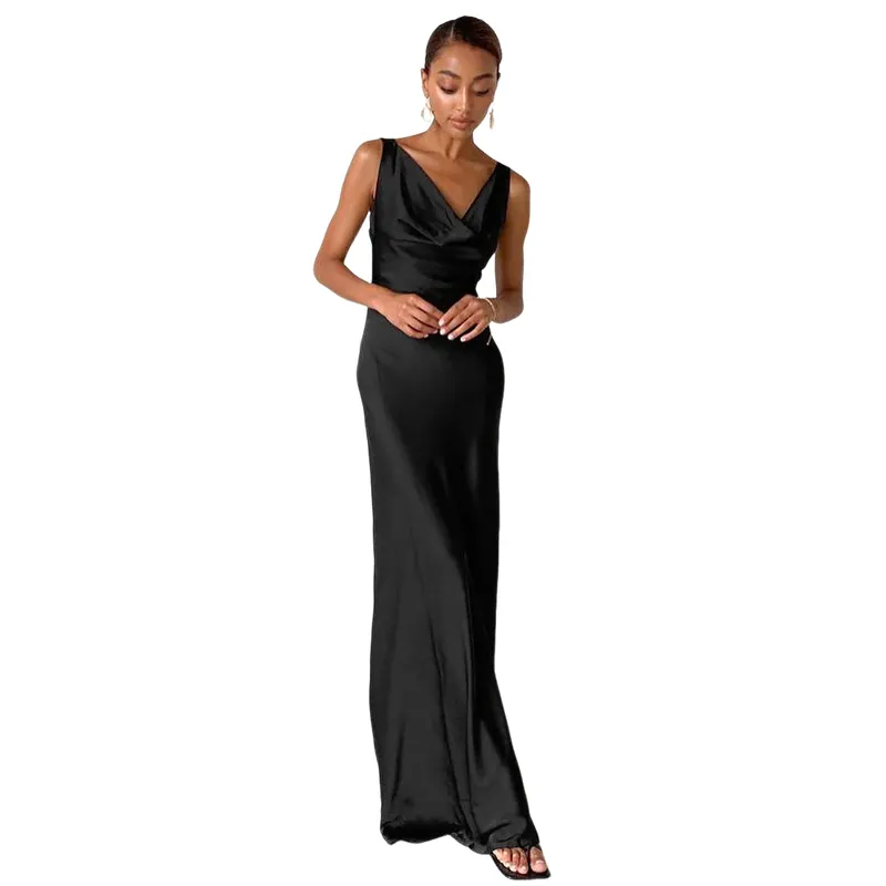 BLWOENS - Vestido casual de verano para mujeres - Negro