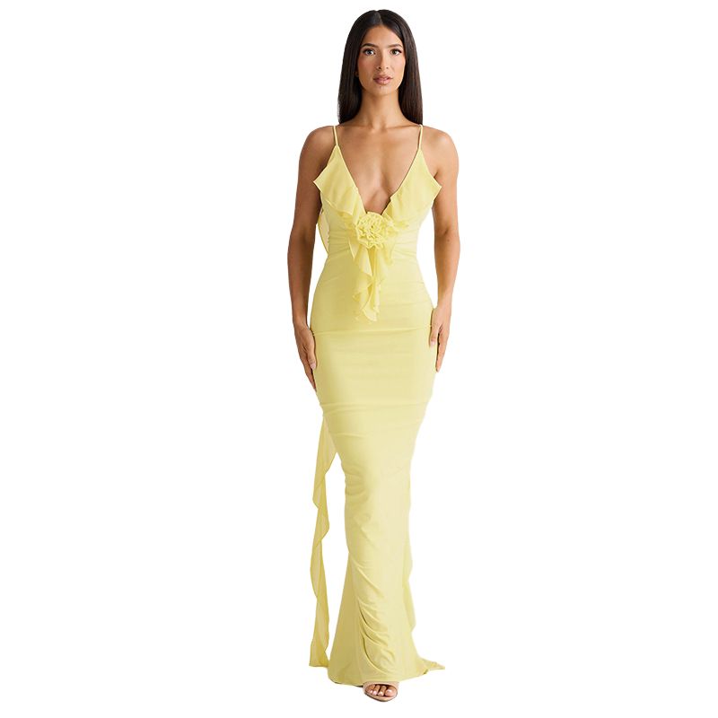 BLWOENS - Vestido casual de verano para mujeres - Amarillo