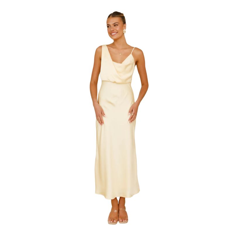 BLWOENS - Vestido casual de verano para mujeres - Amarillo