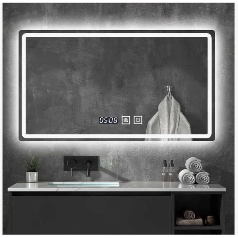 HOMER DESIGN - Espejo Baños Inteligente Luz Variable Antiempañante 80x100 Cm
