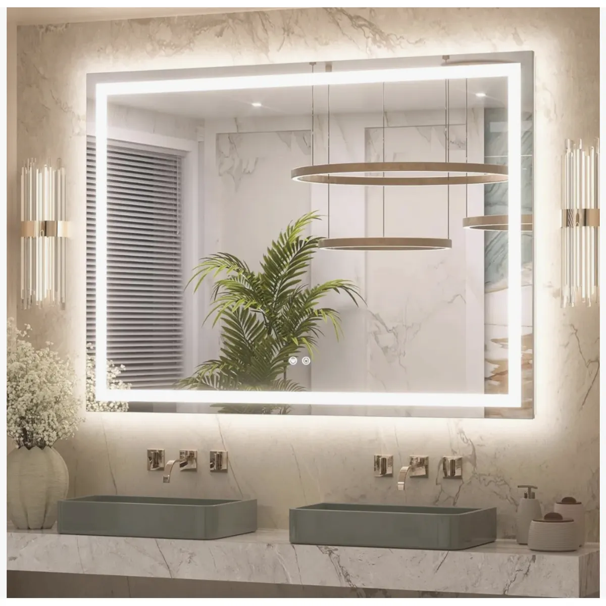 HOMER DESIGN - Espejo Baños Inteligente Luz Variable Antiempañante 80x100 Cm