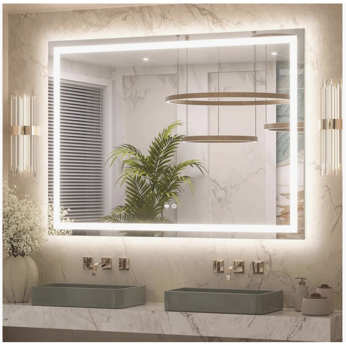 HOMER DESIGN - Espejo Baños Inteligente Luz Variable Antiempañante 50x70 Cm