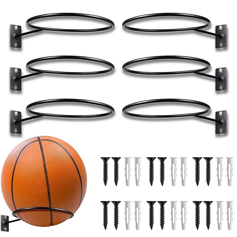 ATURE - 6x Soporte De Balones Bola Montado En Pared Para Baloncesto