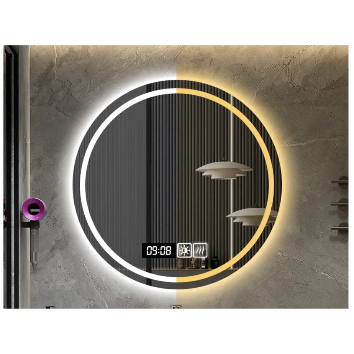 HOMER DESIGN - Espejo Baños Inteligente Luz Variable Antiempañante 60 Cm…