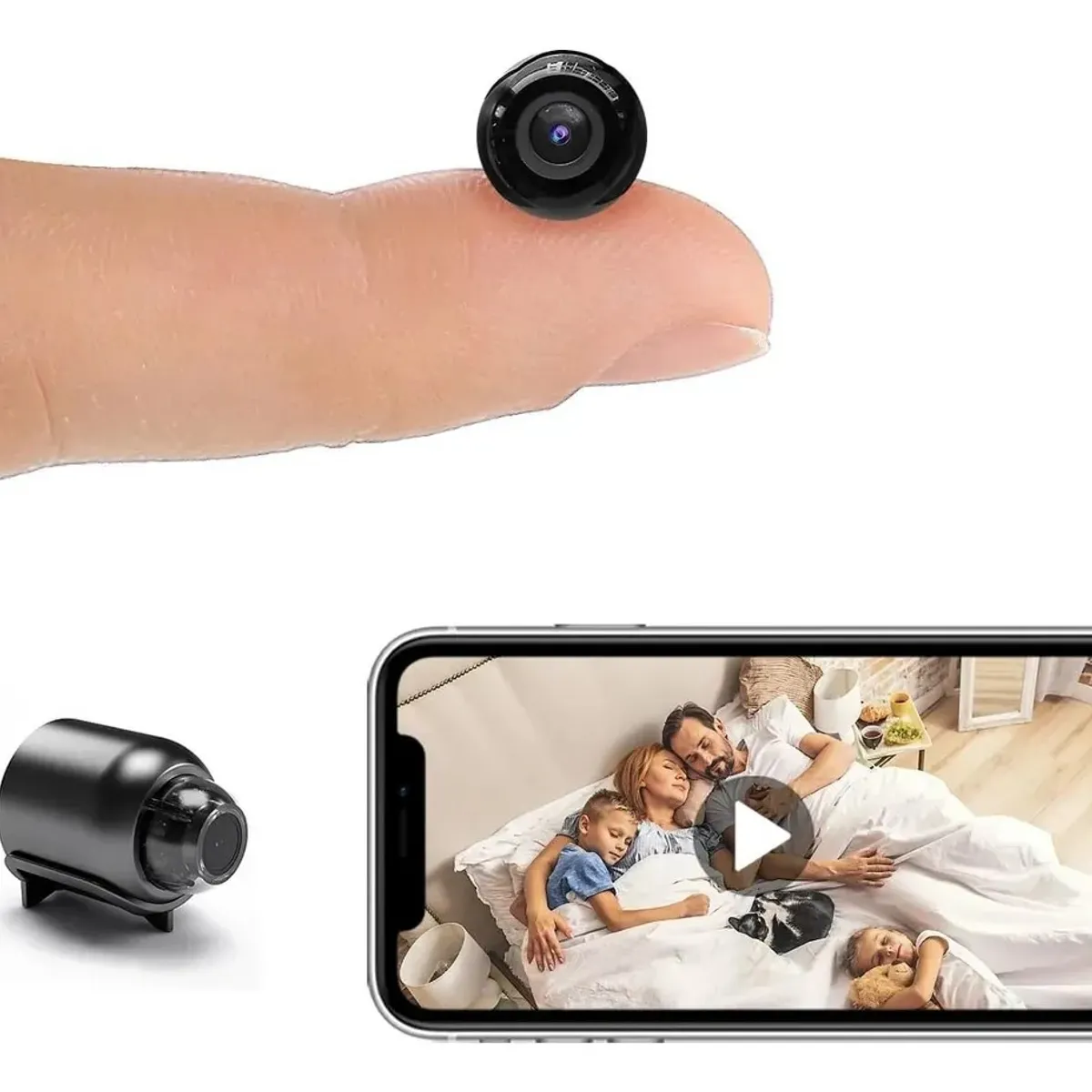 KUANGYE - Mini cámara inalámbrica de visión nocturna micro IP Wifi