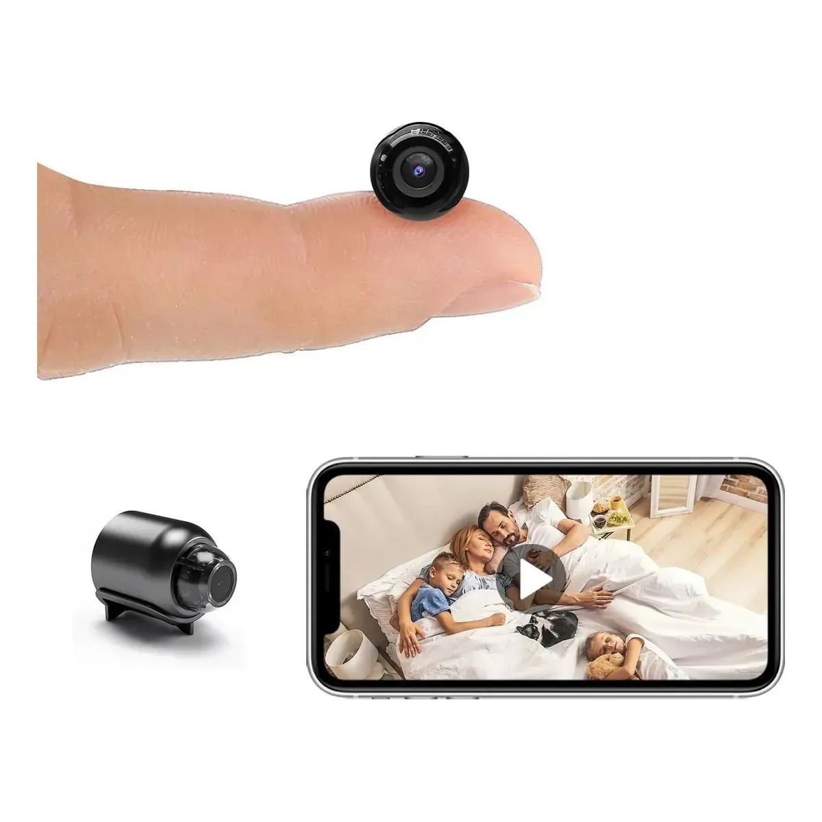 KUANGYE - Mini cámara inalámbrica de visión nocturna micro IP Wifi