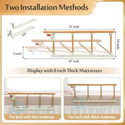 Imagen 2 del producto Baranda De Cama Lateral Anticaída Para Adulto Mayor 93×40 Cm