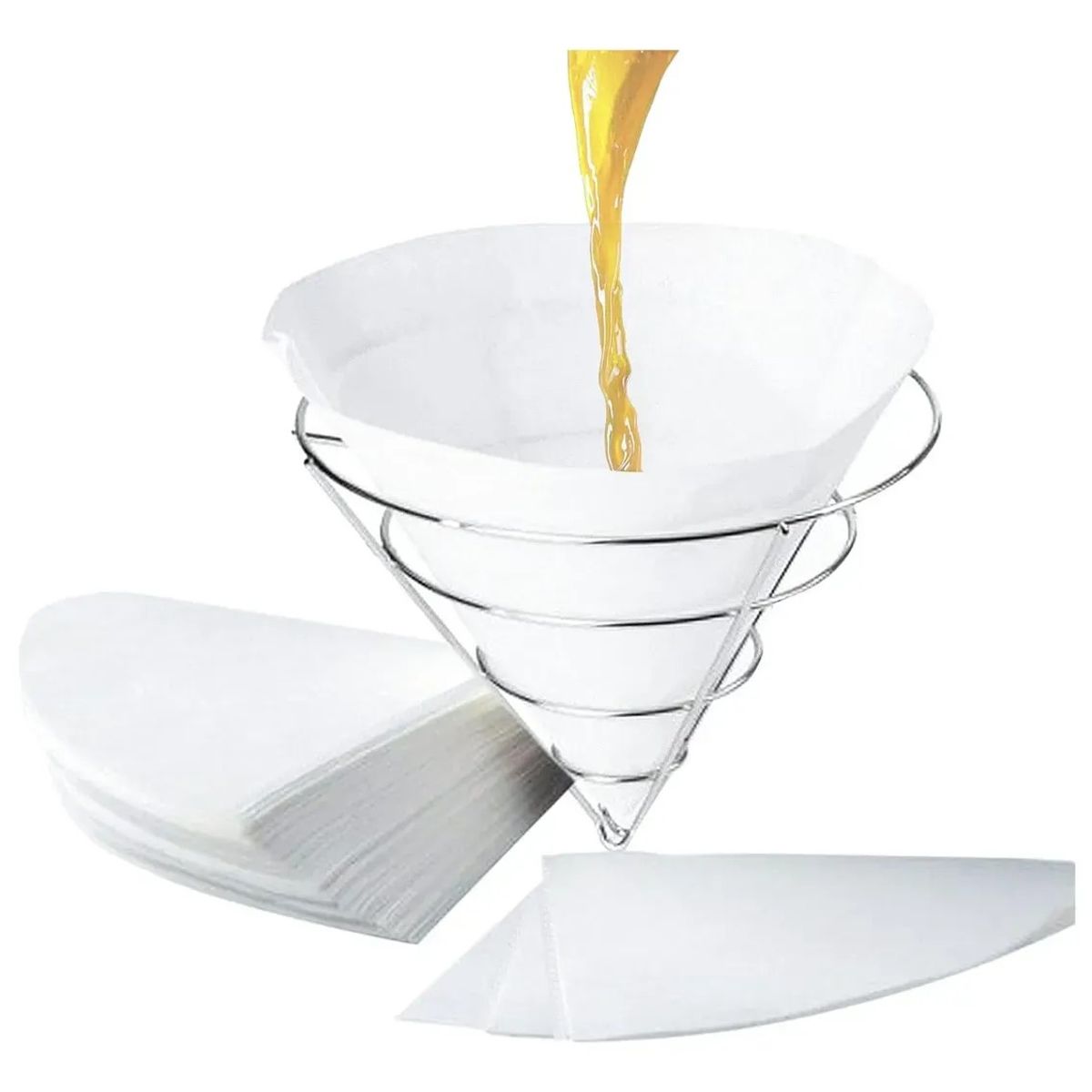 KUANGYE - 50 Filtros Conicos Para Filtrar Aceite De Freidoras