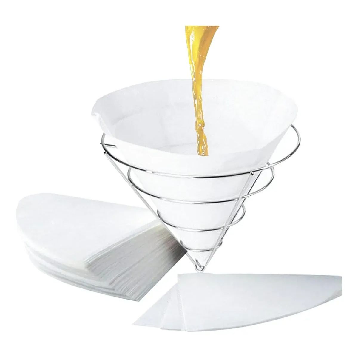 KUANGYE - 50 Filtros Conicos Para Filtrar Aceite De Freidoras