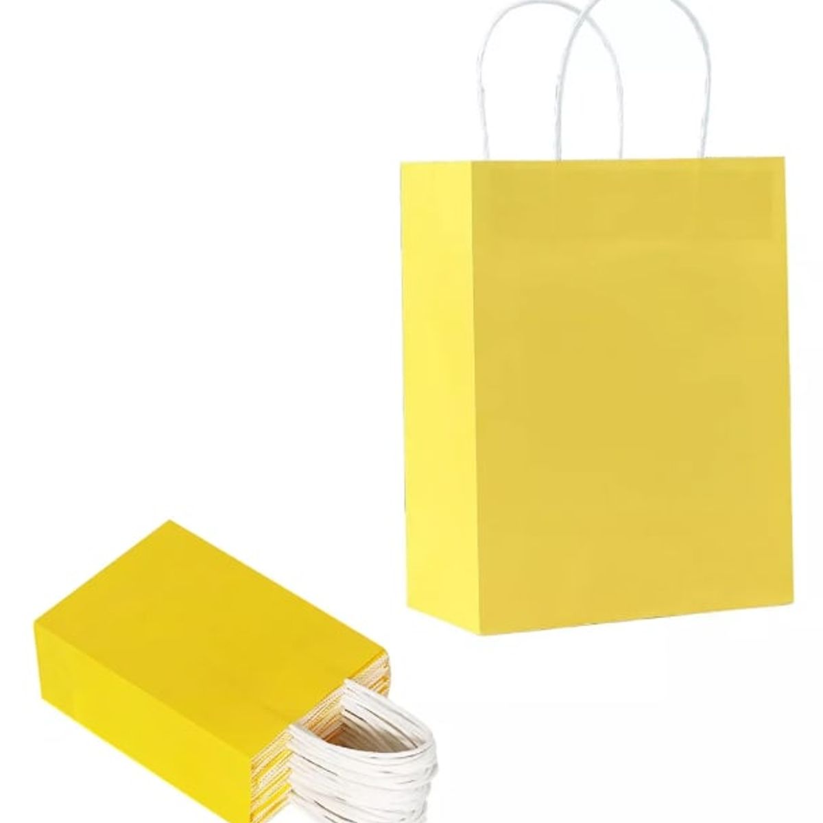 MALIK - Pack 24 bolsas amarillas 21x13x8 cm, listas para usar