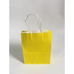 MALIK - Pack 48 bolsas de papel kraft amarillas 21x13x8 cm