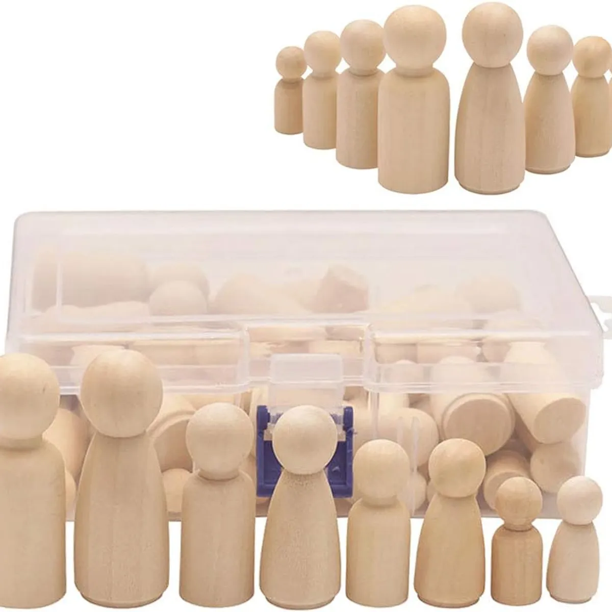 ATURE - 50u Figura Muñecas De Madera Juego Familiar Para Pintar