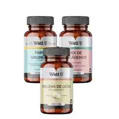 WELL U - PACK TRIPLE MAGNESIO + MIX DE COLAGENOS + MELENA DE LEON