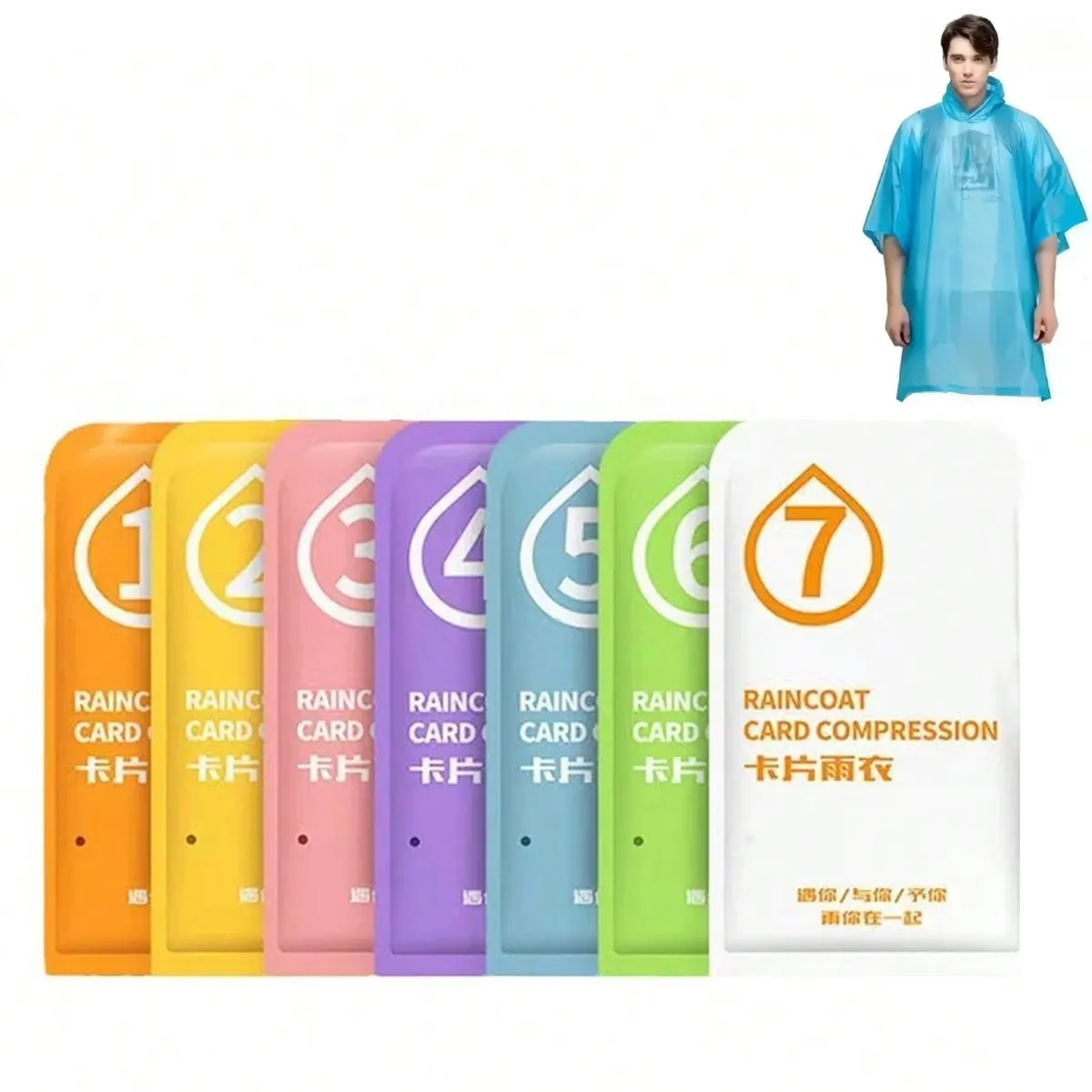 ATURE - Set 7 Ponchos Para Lluvia Capa Agua Poncho Impermeable