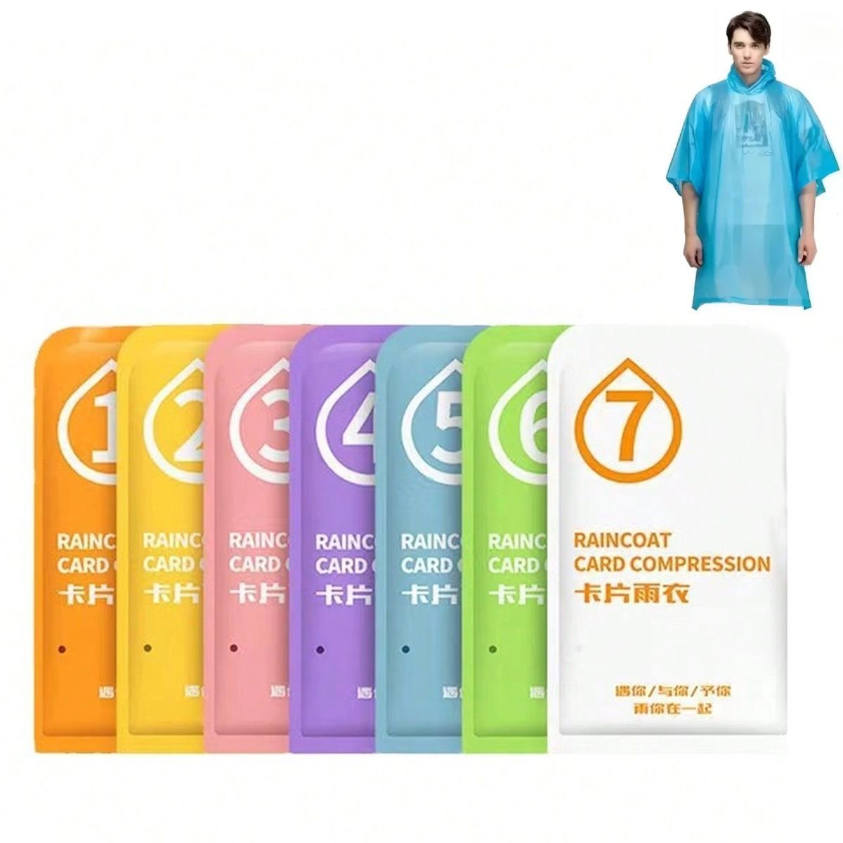 ATURE - Set 7 Ponchos Para Lluvia Capa Agua Poncho Impermeable