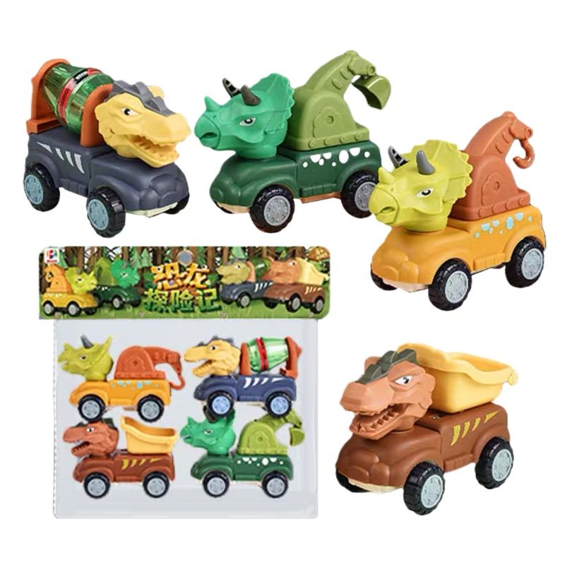 TIOZONEY - Coche de juguete dinosaurio 4pcs