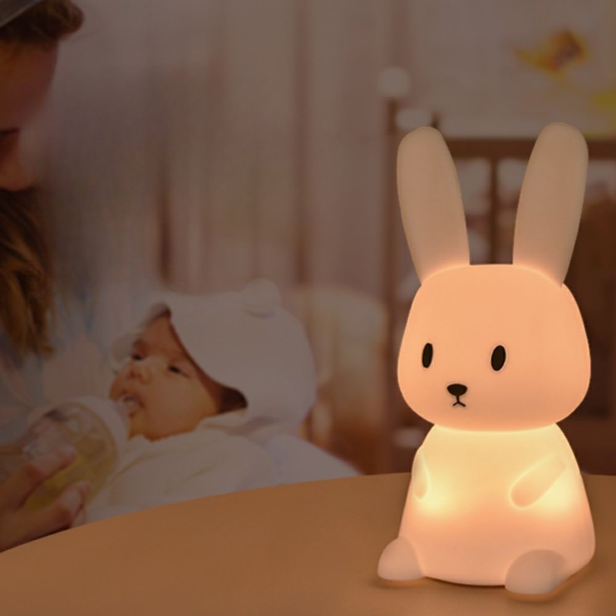 TIOZONEY - Lámpara de mesa de animales Conejo