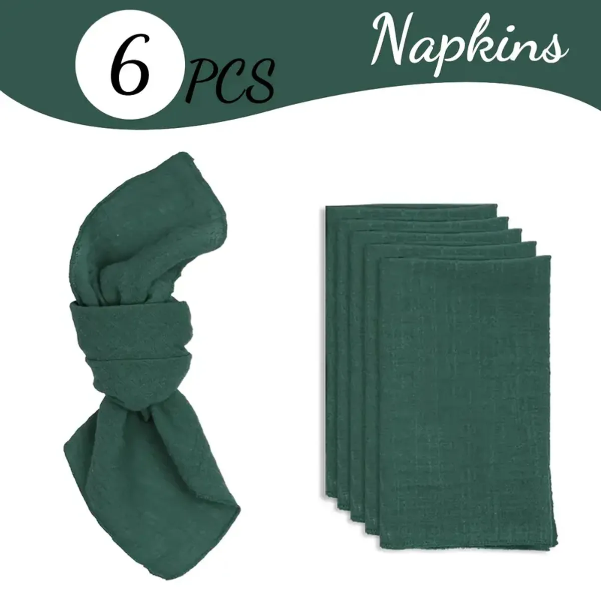 PUREPOWER - 6 Servilletas Bohemias Sólidas Cuadradas Rústicas para Eventos