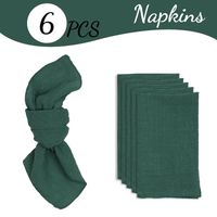 6 Servilletas Bohemias Sólidas Cuadradas Rústicas para Eventos