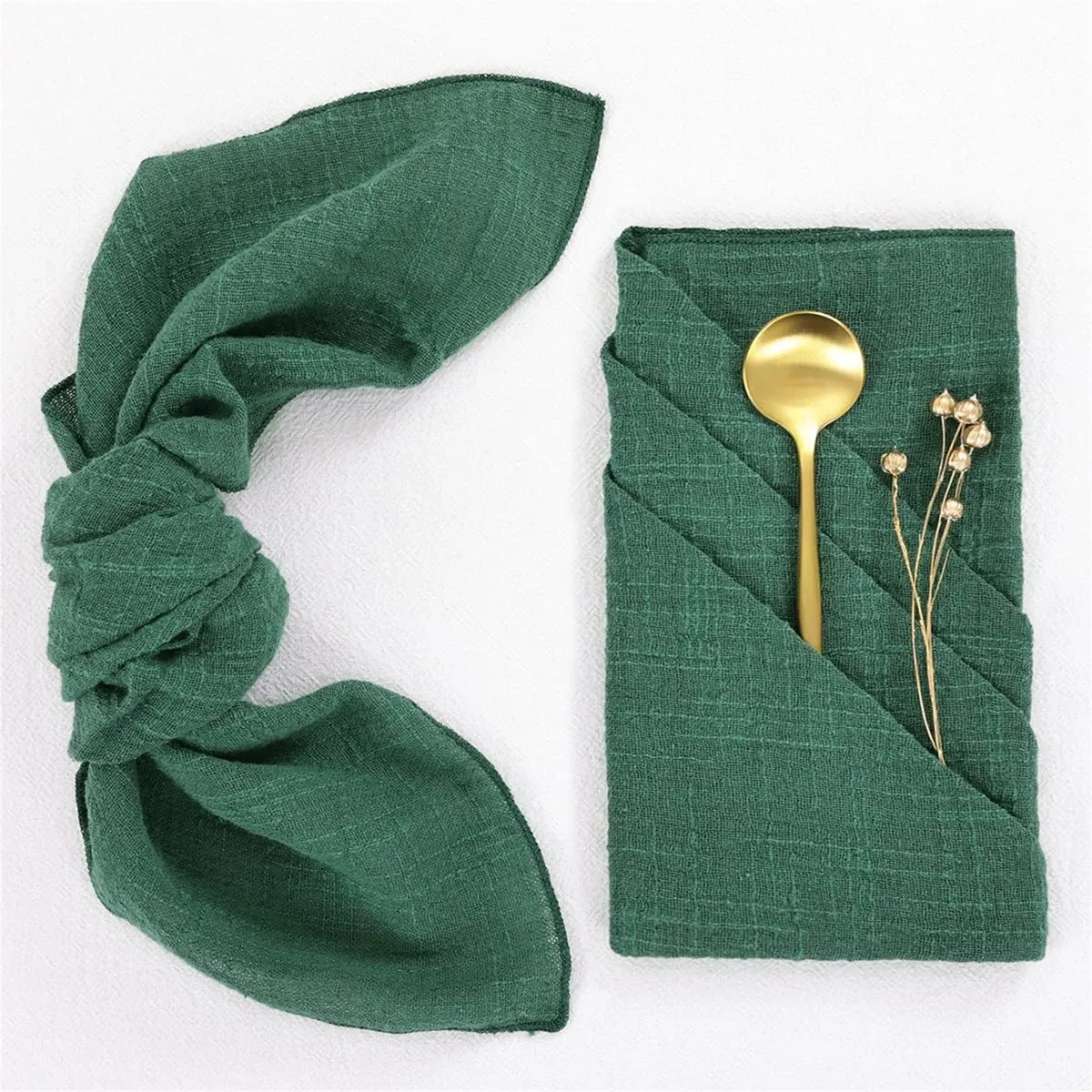 PUREPOWER - 6 Servilletas Bohemias Sólidas Cuadradas Rústicas para Eventos