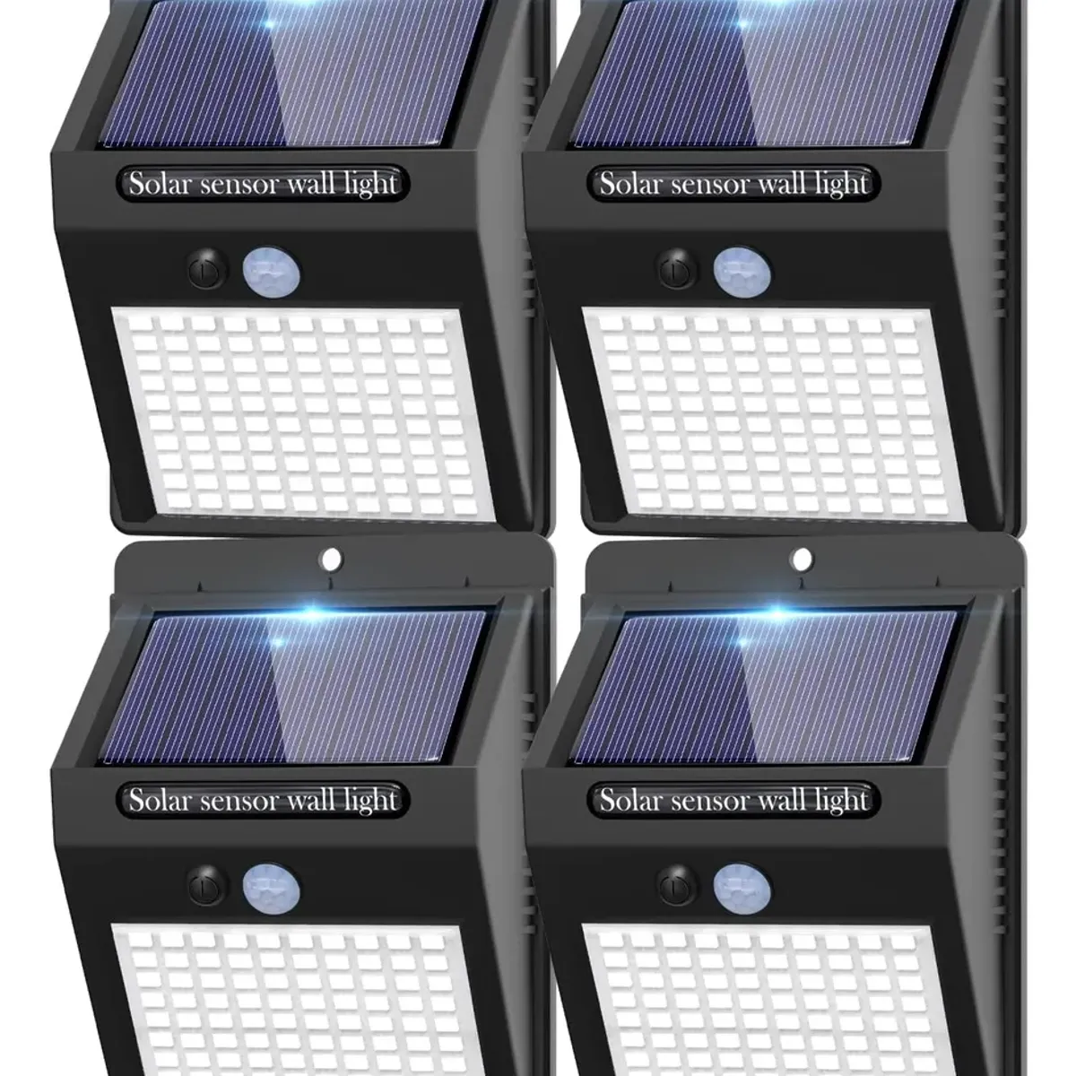 SUPERCENTER - Pack 4 Focos Solares Led Exterior Pack Lampara Recargable