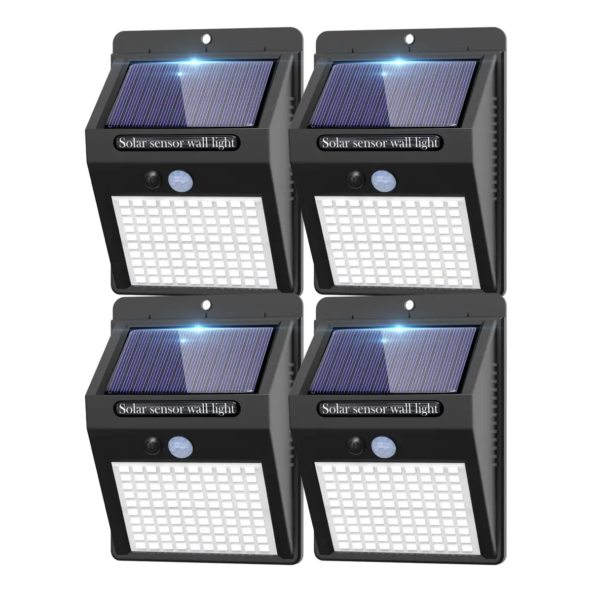 SUPERCENTER - Pack 4 Focos Solares Led Exterior Pack Lampara Recargable