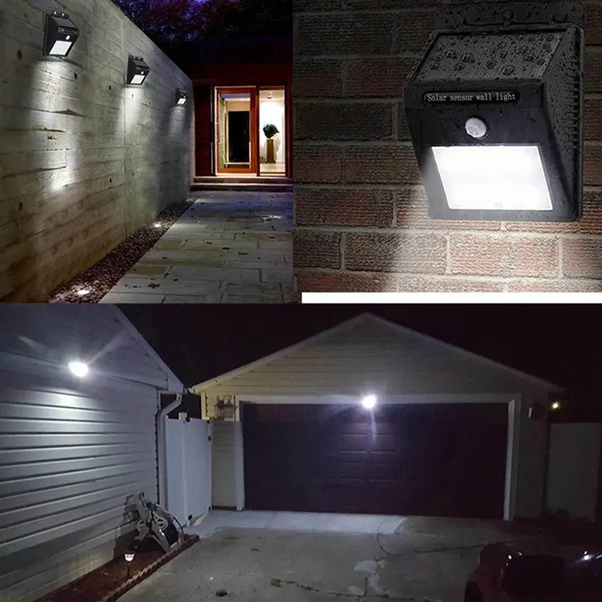 SUPERCENTER - Pack 4 Focos Solares Led Exterior Pack Lampara Recargable