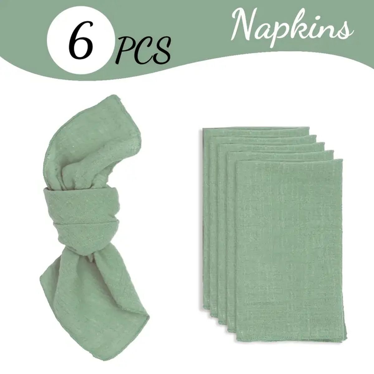 PUREPOWER - 6 Servilletas Bohemias Sólidas Cuadradas Rústicas para Eventos