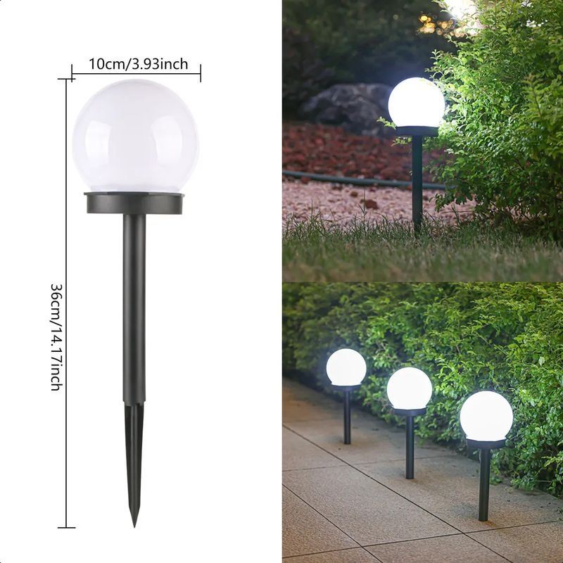 SUPERCENTER - Pack X3 Foco Estaca Led Solar Lamparas Globo Jardín Exterior