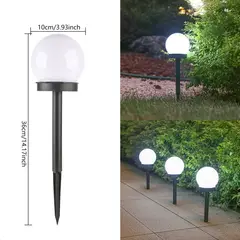 SUPERCENTER - Pack X3 Foco Estaca Led Solar Lamparas Globo Jardín Exterior