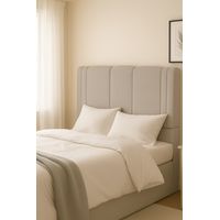 Respaldo De Cama 2 Plazas Milano Gris Claro Perla