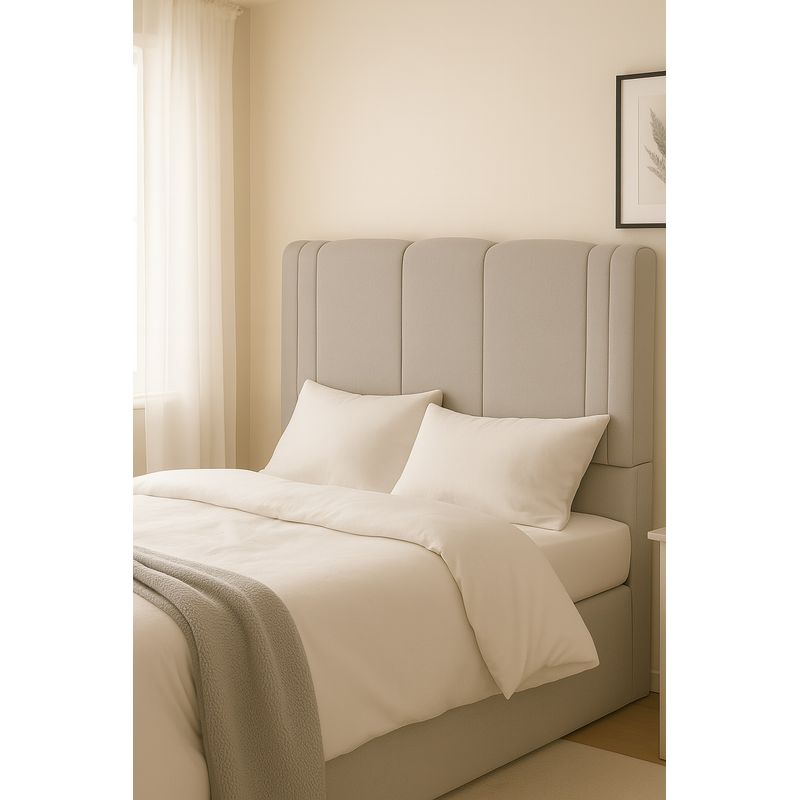 GENERICO - Respaldo De Cama 2 Plazas Milano Gris Claro Perla