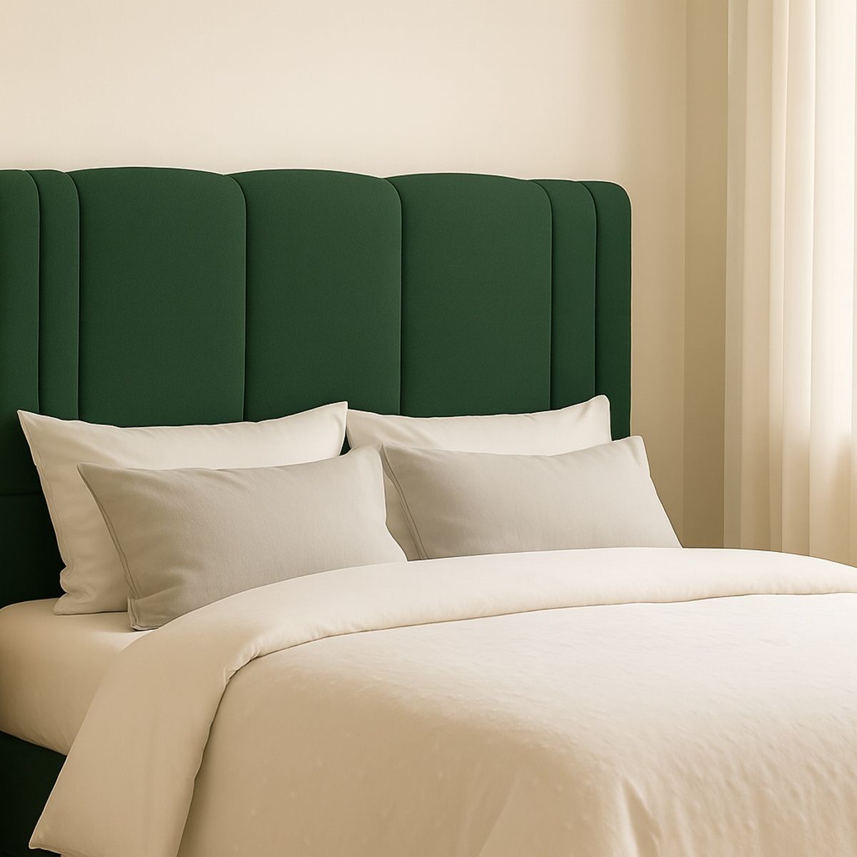 GENERICO - Respaldo De Cama 2 Plazas Milano Verde Botella