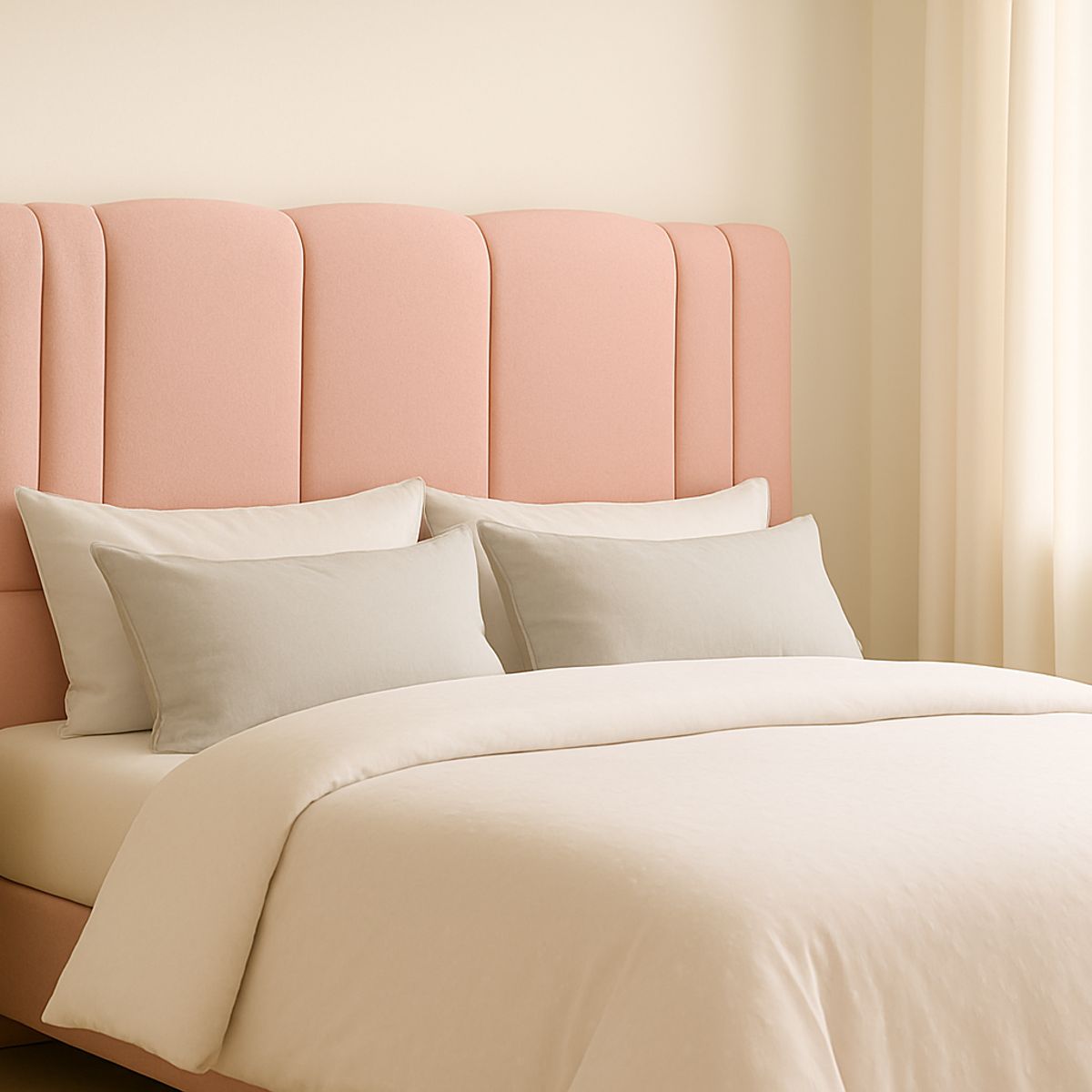 GENERICO - Respaldo De Cama 2 Plazas Milano Rosado