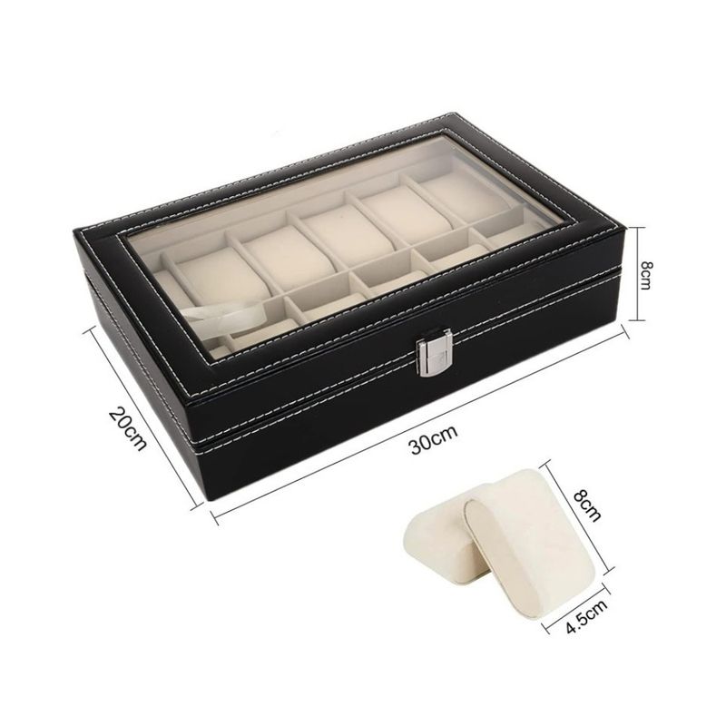 GENERICO - Caja Organizadora Para Relojes Estuche 12 Rejillas