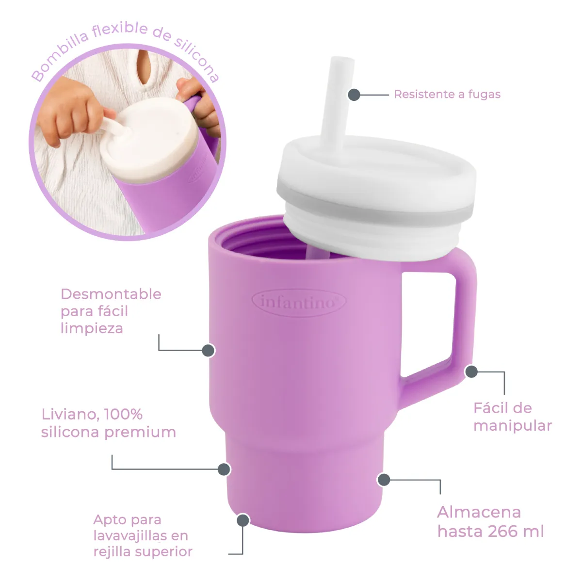 INFANTINO - Vaso Entrenamiento My 1st Tumbler Lilac