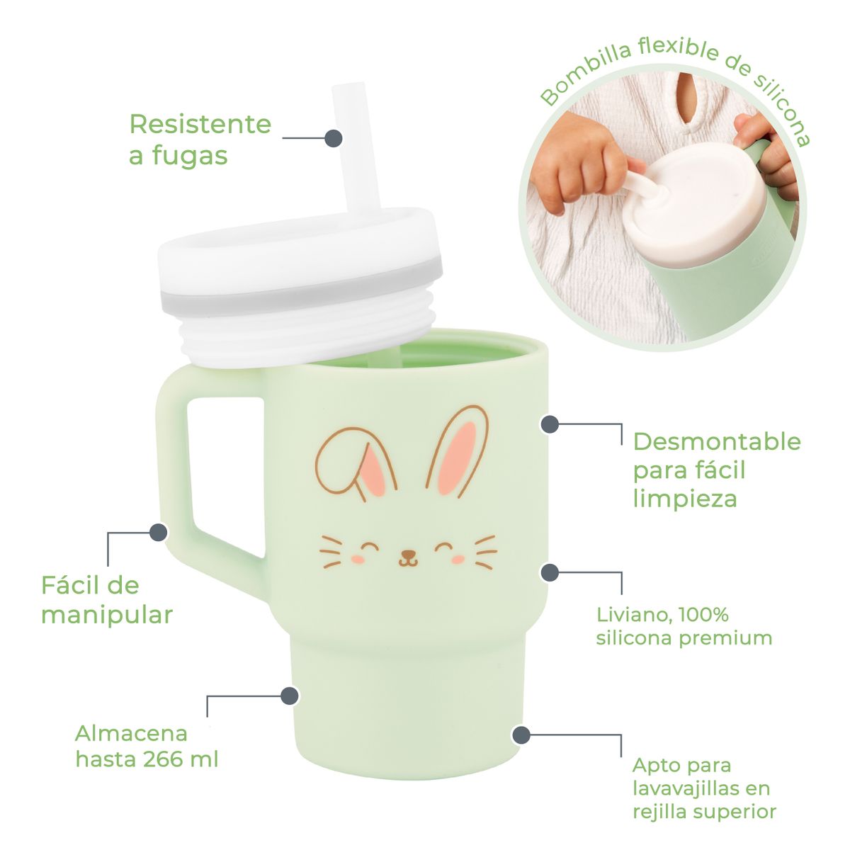 INFANTINO - Vaso Entrenamiento My 1st Tumbler Bunny