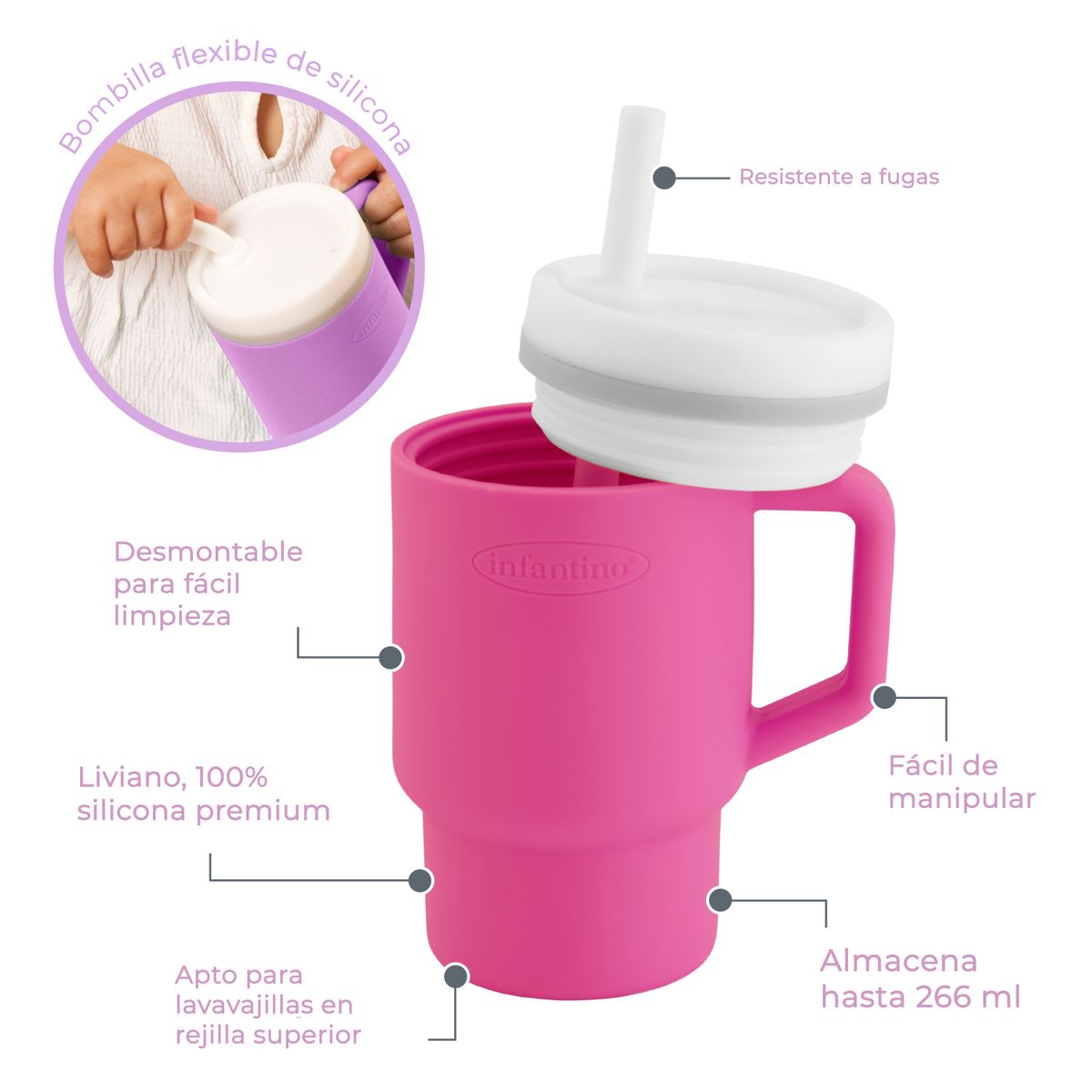 INFANTINO - Vaso Entrenamiento My 1st Tumbler Gum