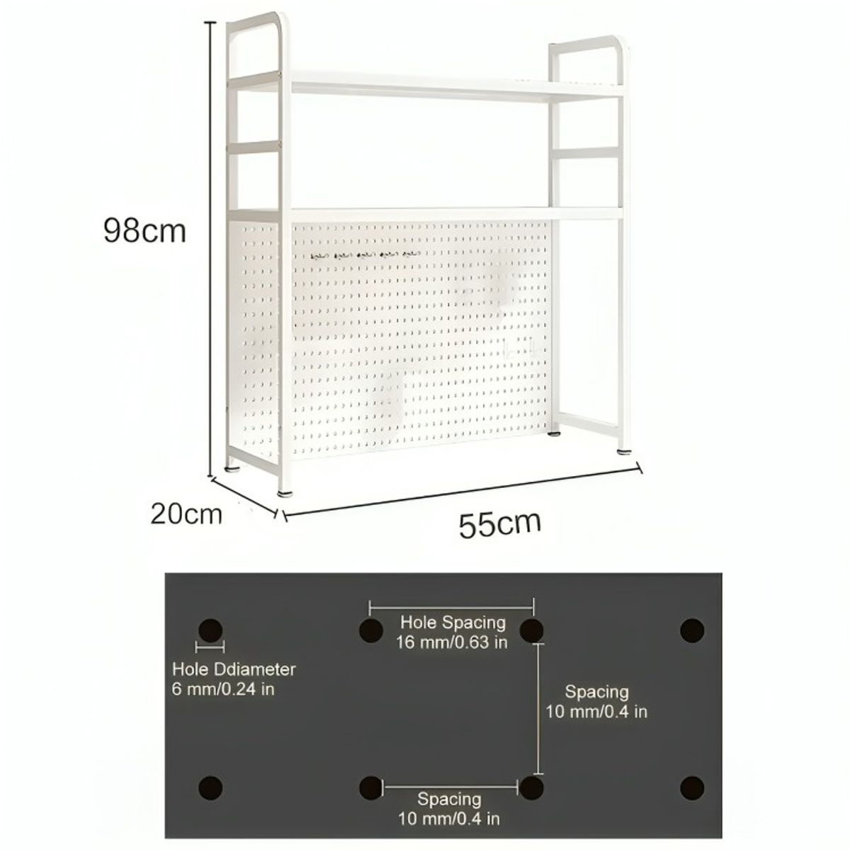 GENERICO - Rack Estante Organizador De Escritorio 2 Niveles 55x98x20
