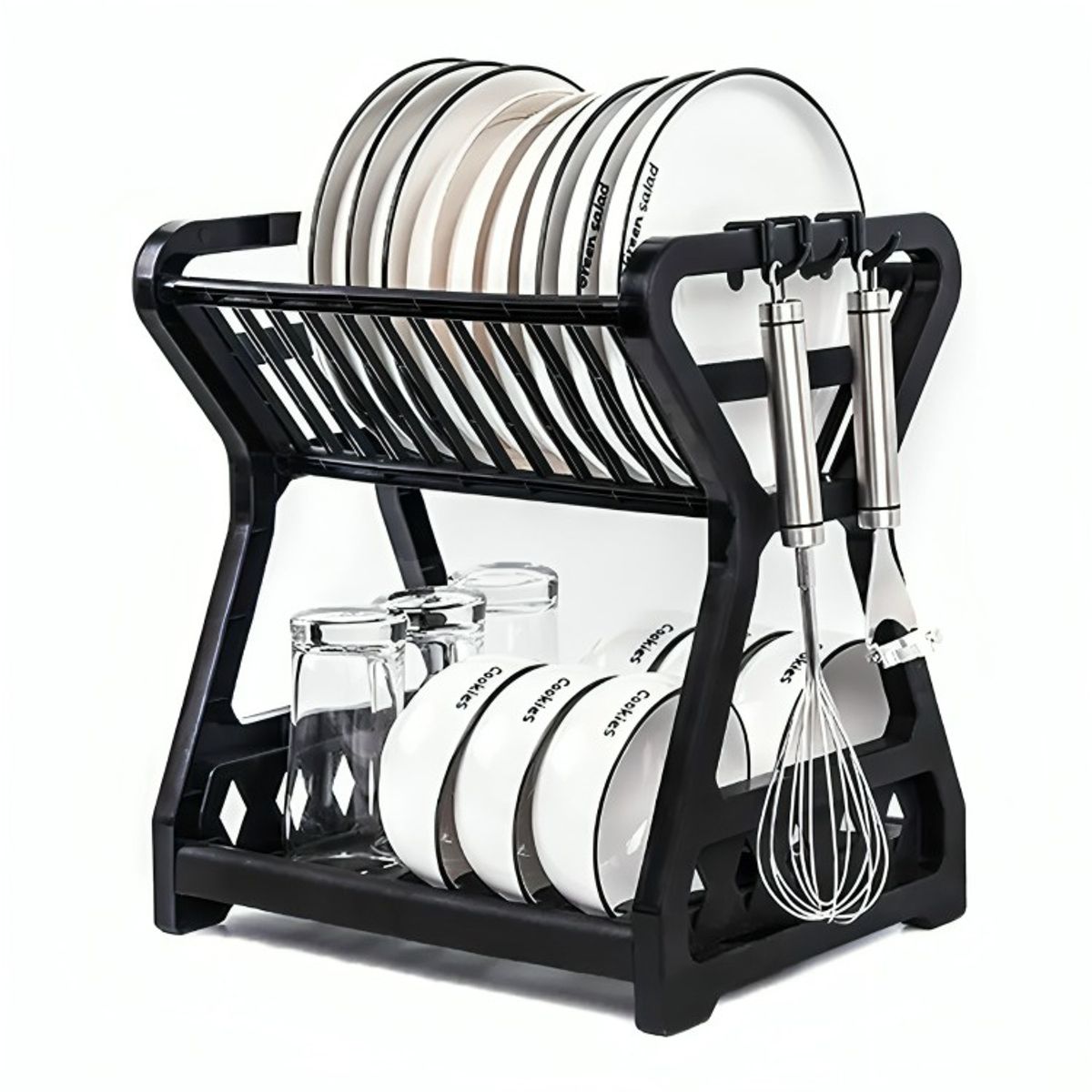 GENERICO - Secador Escurridor De Platos 2 Niveles Plastico Escurridor