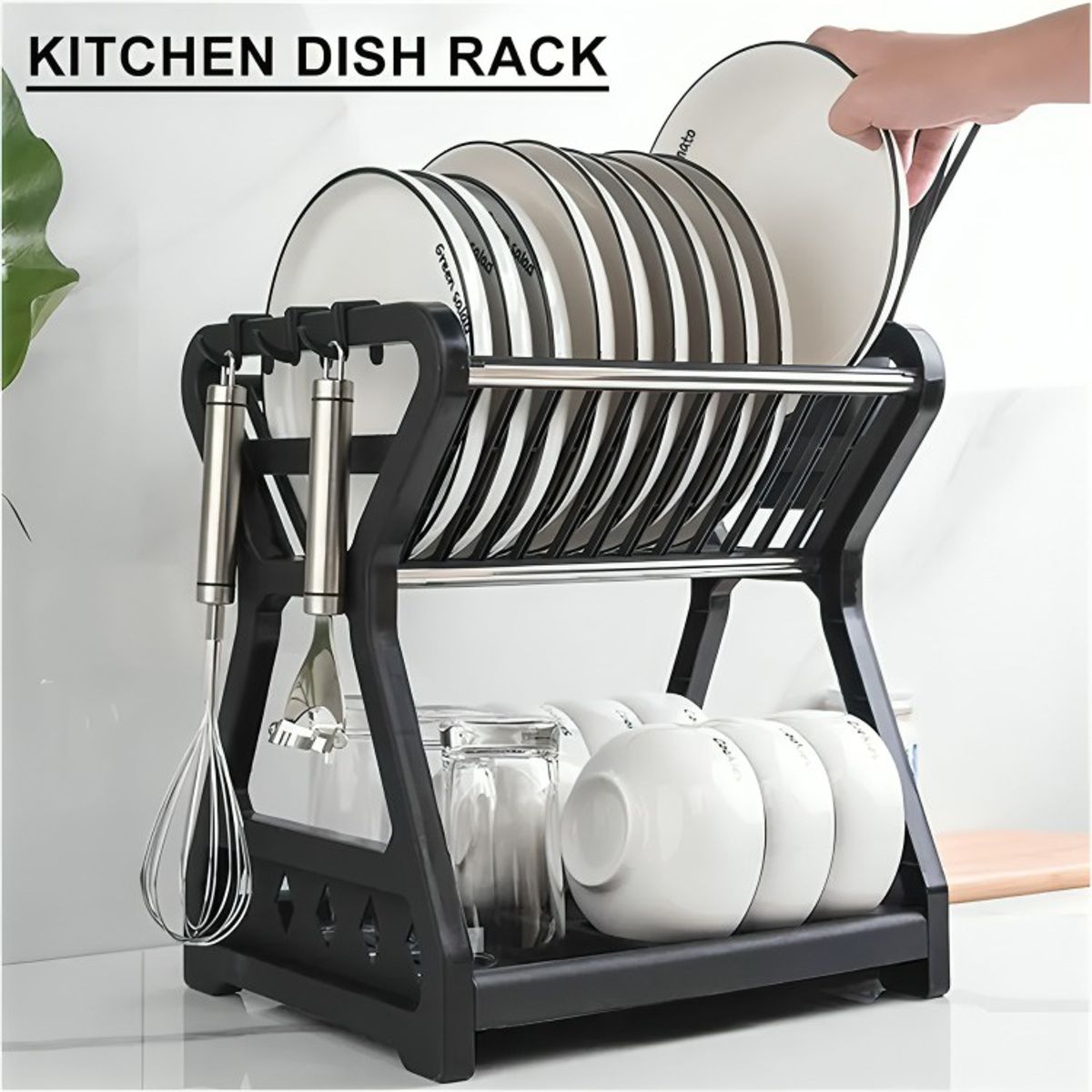 GENERICO - Secador Escurridor De Platos 2 Niveles Plastico Escurridor